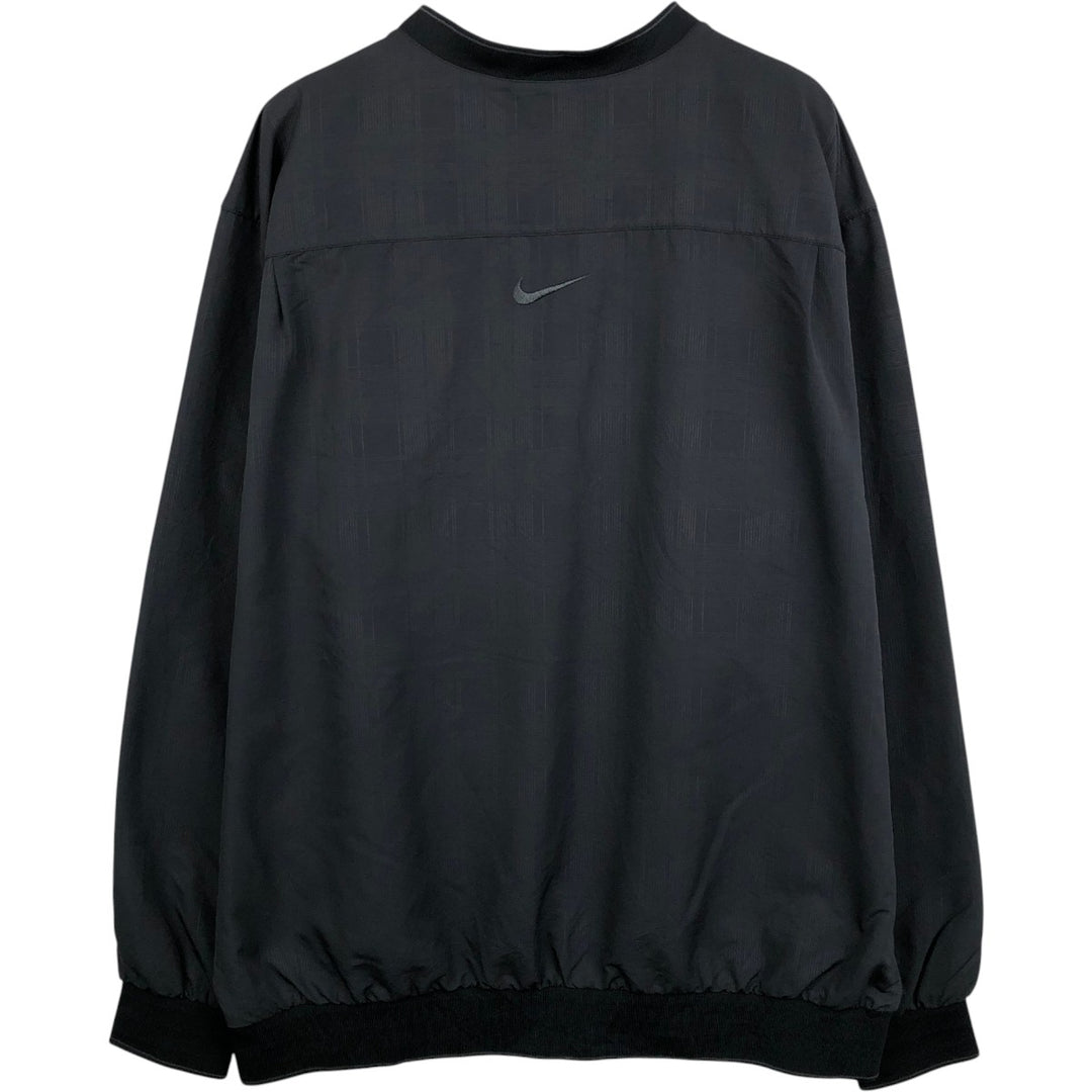 Nike Golf Check Pattern V-Neck Warm-Up Pullover, Men's Size XL polyester black type Vintage Second Hand