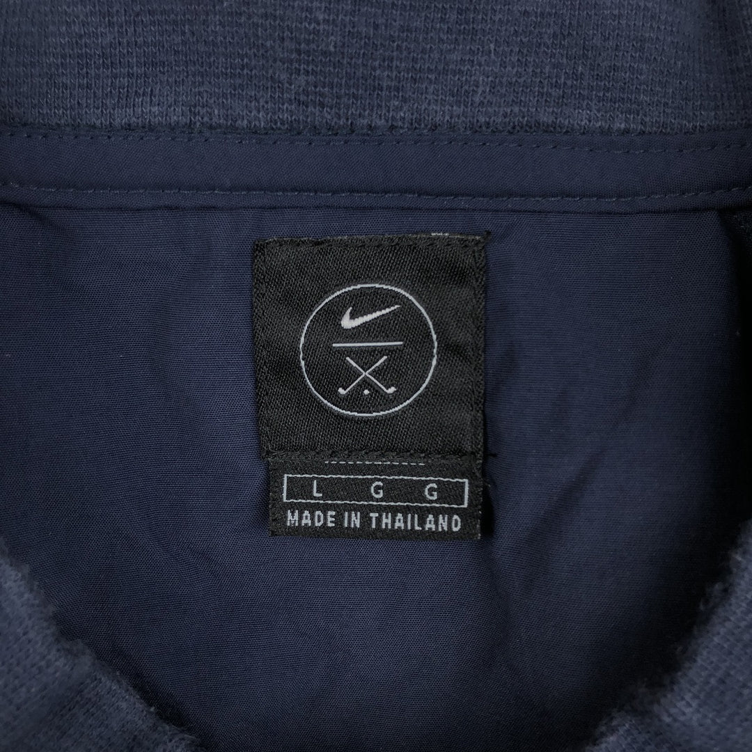 Nike Golf Half-Snap Nylon Pullover, Men's Size L (approx.) Nylon navy blue type Vintage Second Hand