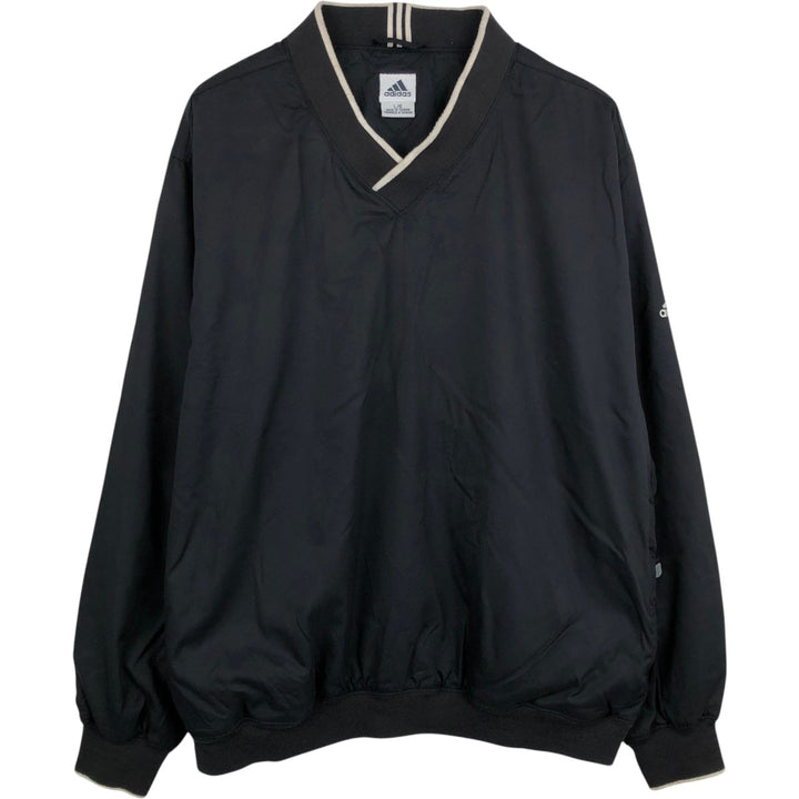 2000'S adidas CLIMASHELL WIND V-neck warm-up pullover, men's size L polyester black type Vintage Second Hand