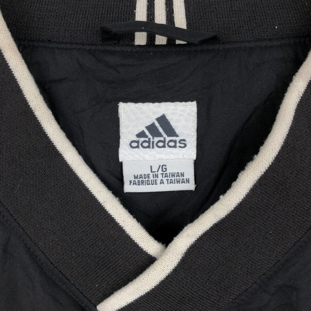 2000'S adidas CLIMASHELL WIND V-neck warm-up pullover, men's size L polyester black type Vintage Second Hand