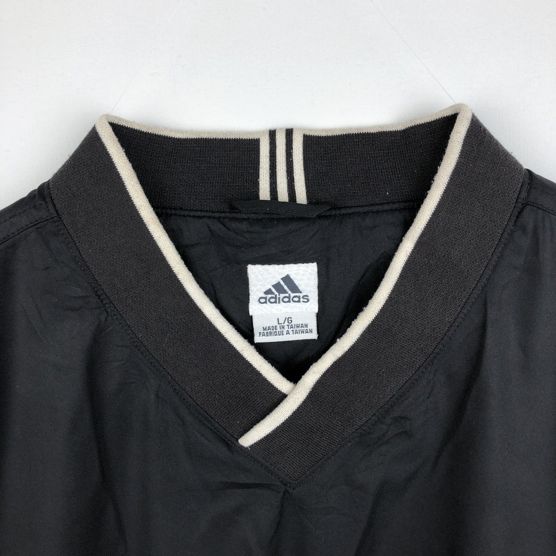 2000'S adidas CLIMASHELL WIND V-neck warm-up pullover, men's size L polyester black type Vintage Second Hand