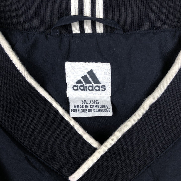 2000'S adidas CLIMASHELL WIND V-neck warm-up pullover, men's size XL polyester navy blue type Vintage Second Hand