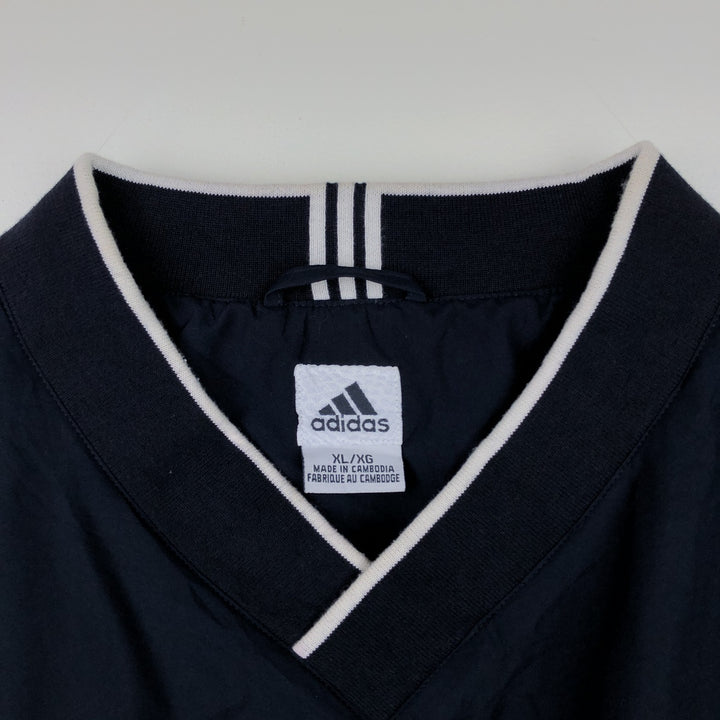 2000'S adidas CLIMASHELL WIND V-neck warm-up pullover, men's size XL polyester navy blue type Vintage Second Hand