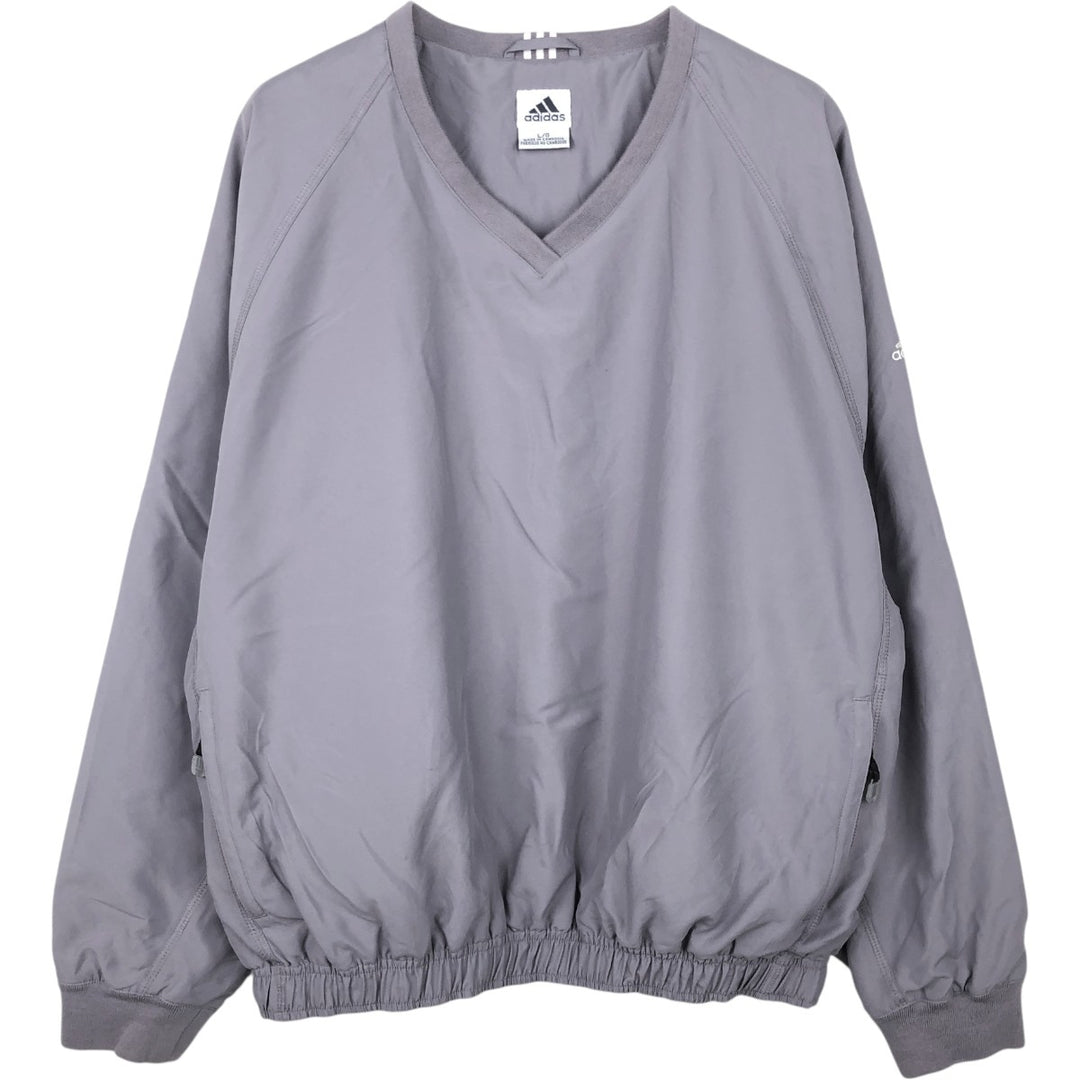 2000'S adidas CLIMASHELL WIND V-neck warm-up pullover, men's size L polyester gray type Vintage Second Hand