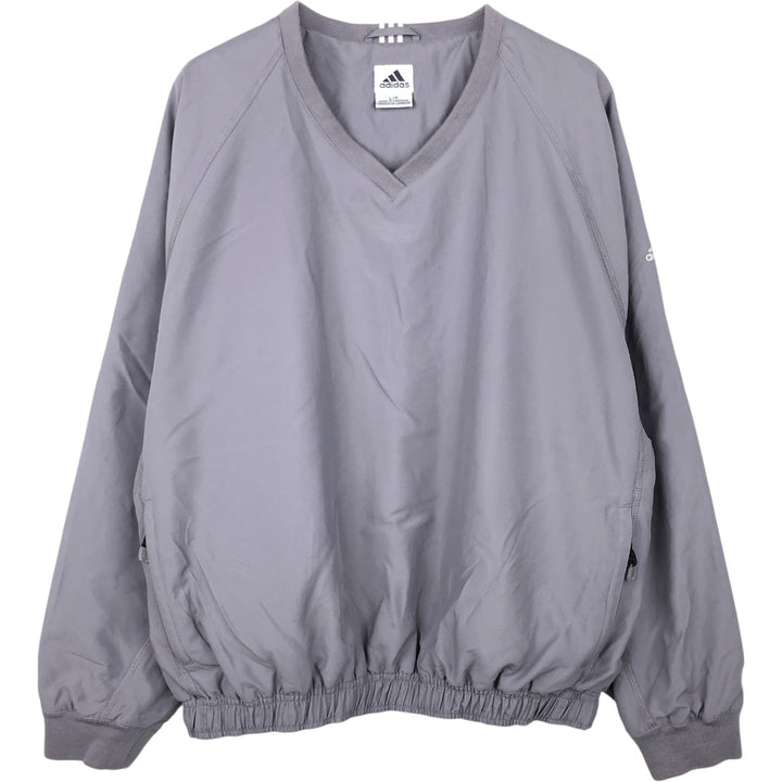 2000'S adidas CLIMASHELL WIND V-neck warm-up pullover, men's size L polyester gray type Vintage Second Hand