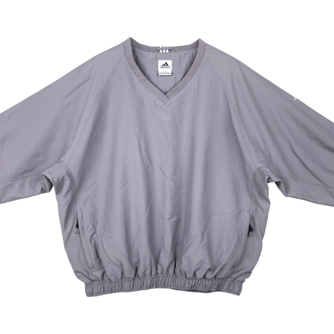 2000'S adidas CLIMASHELL WIND V-neck warm-up pullover, men's size L polyester gray type Vintage Second Hand