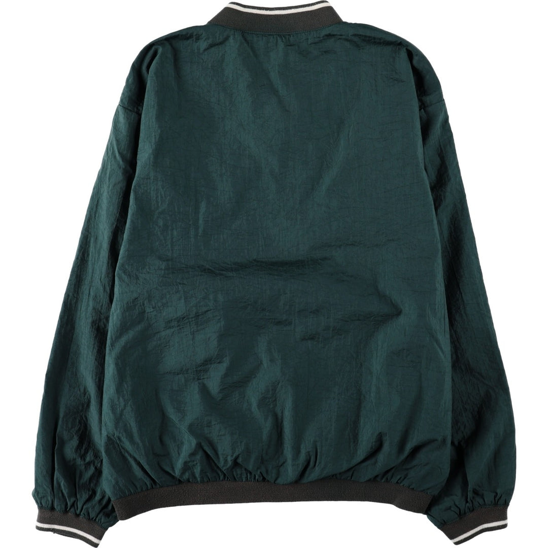 90'S Reebok V-neck nylon pullover, men's size M, vintage Nylon dark green Vintage Second Hand