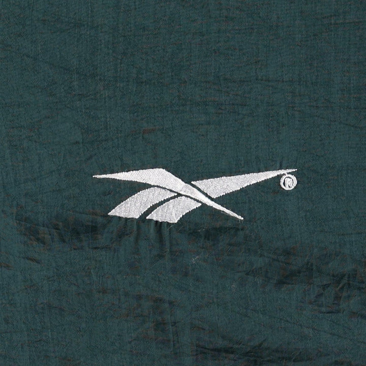 90'S Reebok V-neck nylon pullover, men's size M, vintage Nylon dark green Vintage Second Hand
