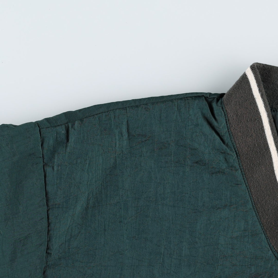 90'S Reebok V-neck nylon pullover, men's size M, vintage Nylon dark green Vintage Second Hand