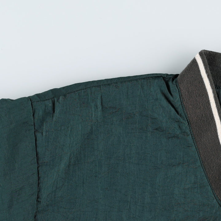 90'S Reebok V-neck nylon pullover, men's size M, vintage Nylon dark green Vintage Second Hand