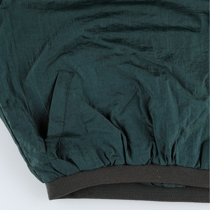 90'S Reebok V-neck nylon pullover, men's size M, vintage Nylon dark green Vintage Second Hand