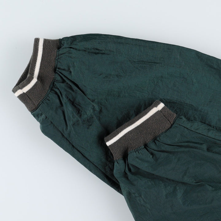 90'S Reebok V-neck nylon pullover, men's size M, vintage Nylon dark green Vintage Second Hand