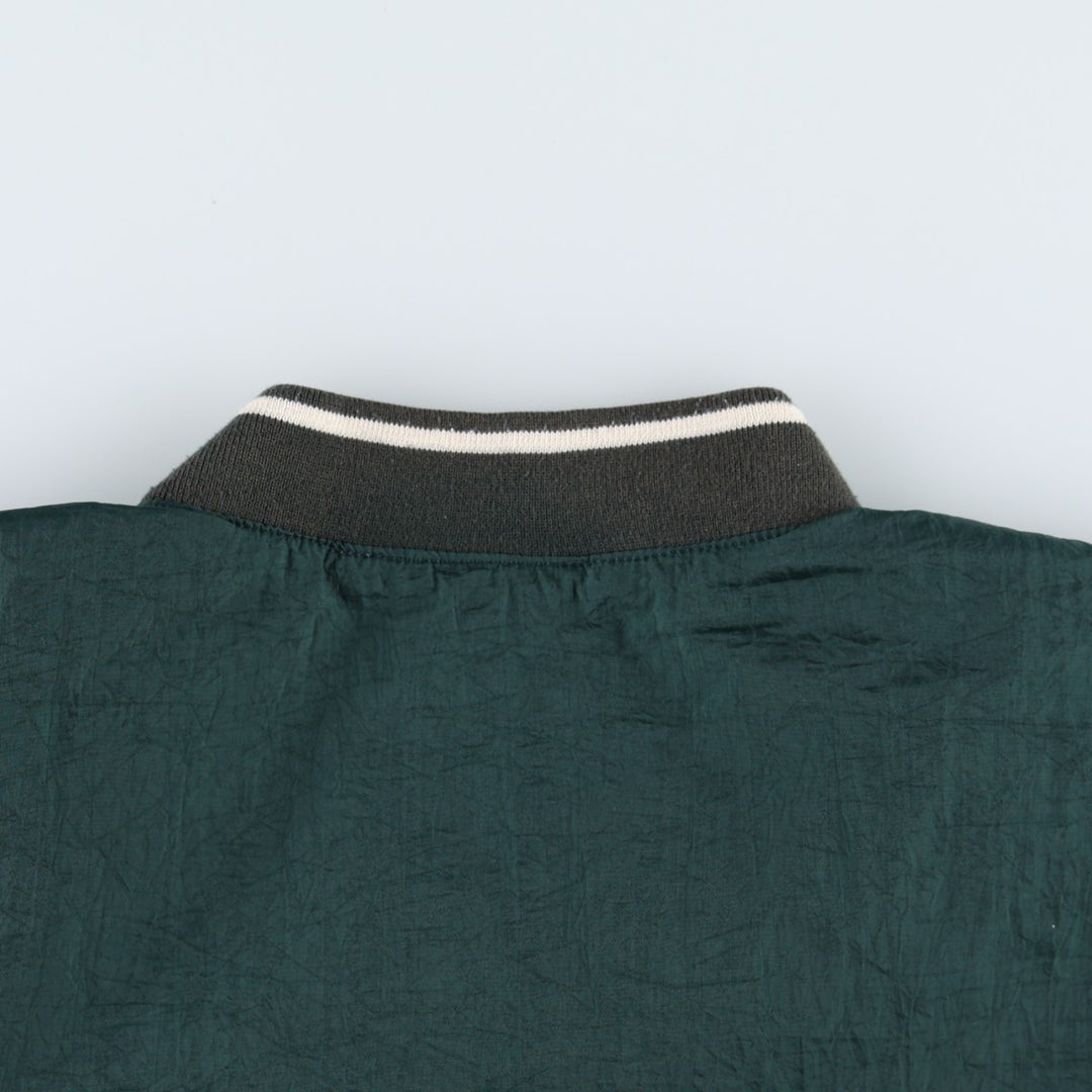 90'S Reebok V-neck nylon pullover, men's size M, vintage Nylon dark green Vintage Second Hand