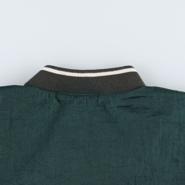 90'S Reebok V-neck nylon pullover, men's size M, vintage Nylon dark green Vintage Second Hand