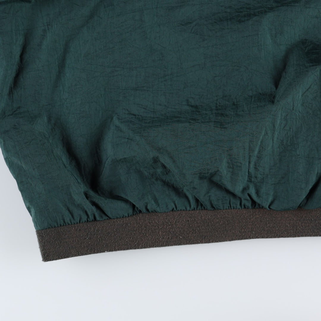 90'S Reebok V-neck nylon pullover, men's size M, vintage Nylon dark green Vintage Second Hand