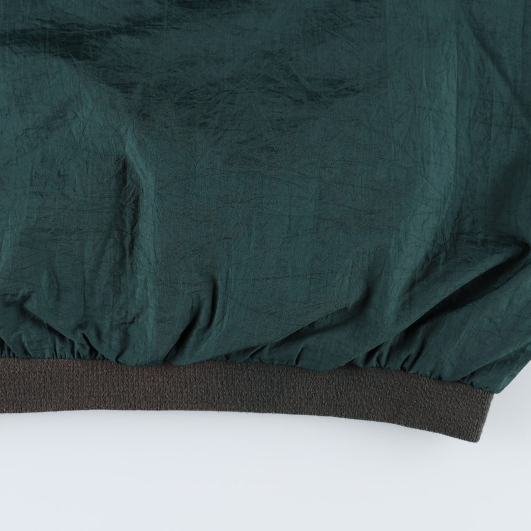 90'S Reebok V-neck nylon pullover, men's size M, vintage Nylon dark green Vintage Second Hand