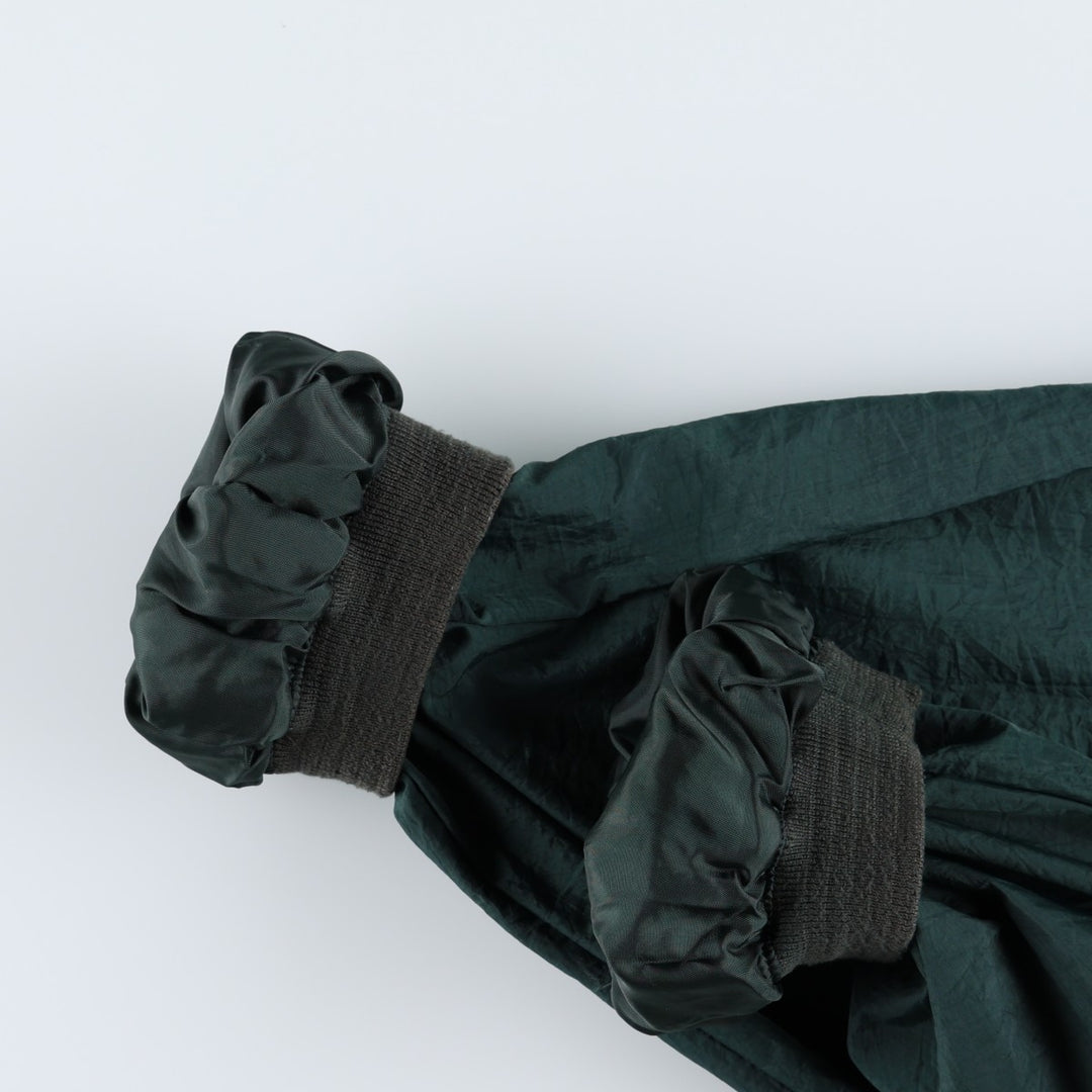 90'S Reebok V-neck nylon pullover, men's size M, vintage Nylon dark green Vintage Second Hand