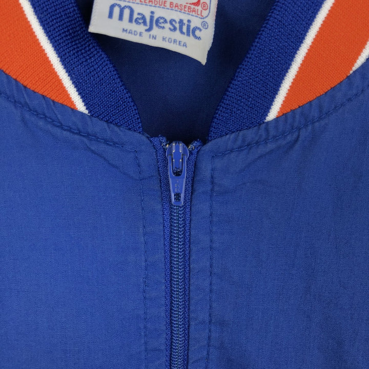 90s-00'S Majestic MLB New York Mets Half-Zip Warm-Up Pullover, Men's Size L (approx.) unclear blue type Vintage Second Hand