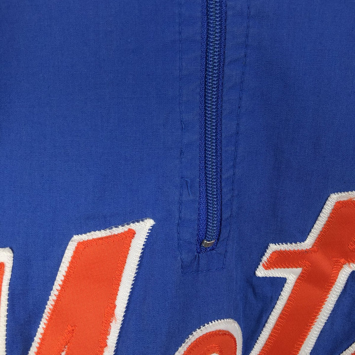 90s-00'S Majestic MLB New York Mets Half-Zip Warm-Up Pullover, Men's Size L (approx.) unclear blue type Vintage Second Hand