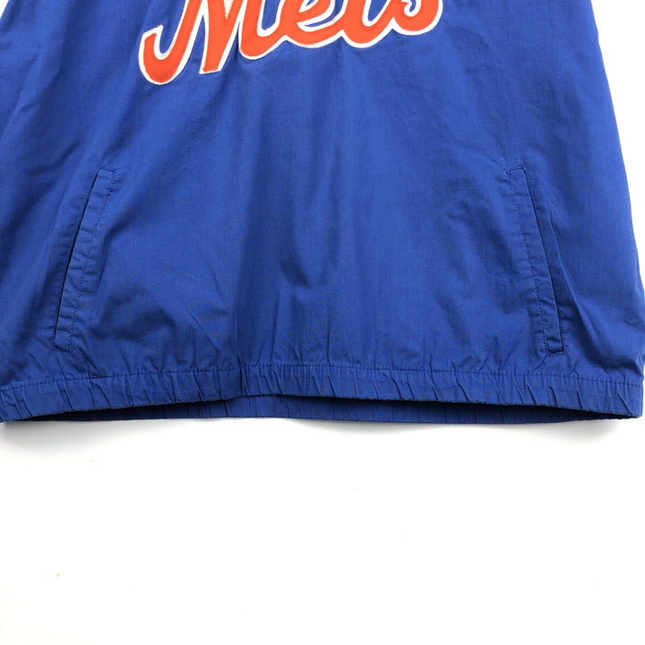 90s-00'S Majestic MLB New York Mets Half-Zip Warm-Up Pullover, Men's Size L (approx.) unclear blue type Vintage Second Hand