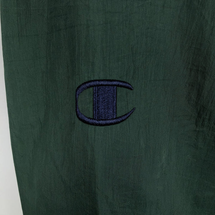 90'S Champion Notre Dame University Fighting Irish V-neck College Nylon Pullover (Men's Size M) Nylon Green type dark green Vintage Second Hand