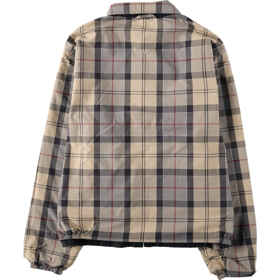 Barbour Reversible Harrington Tartan Check 3-Warrant Swing Top Sport Jacket, Men's XXL (approx.) polyester navy blue type Vintage Second Hand