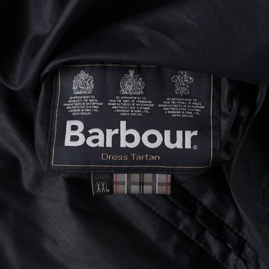Barbour Reversible Harrington Tartan Check 3-Warrant Swing Top Sport Jacket, Men's XXL (approx.) polyester navy blue type Vintage Second Hand