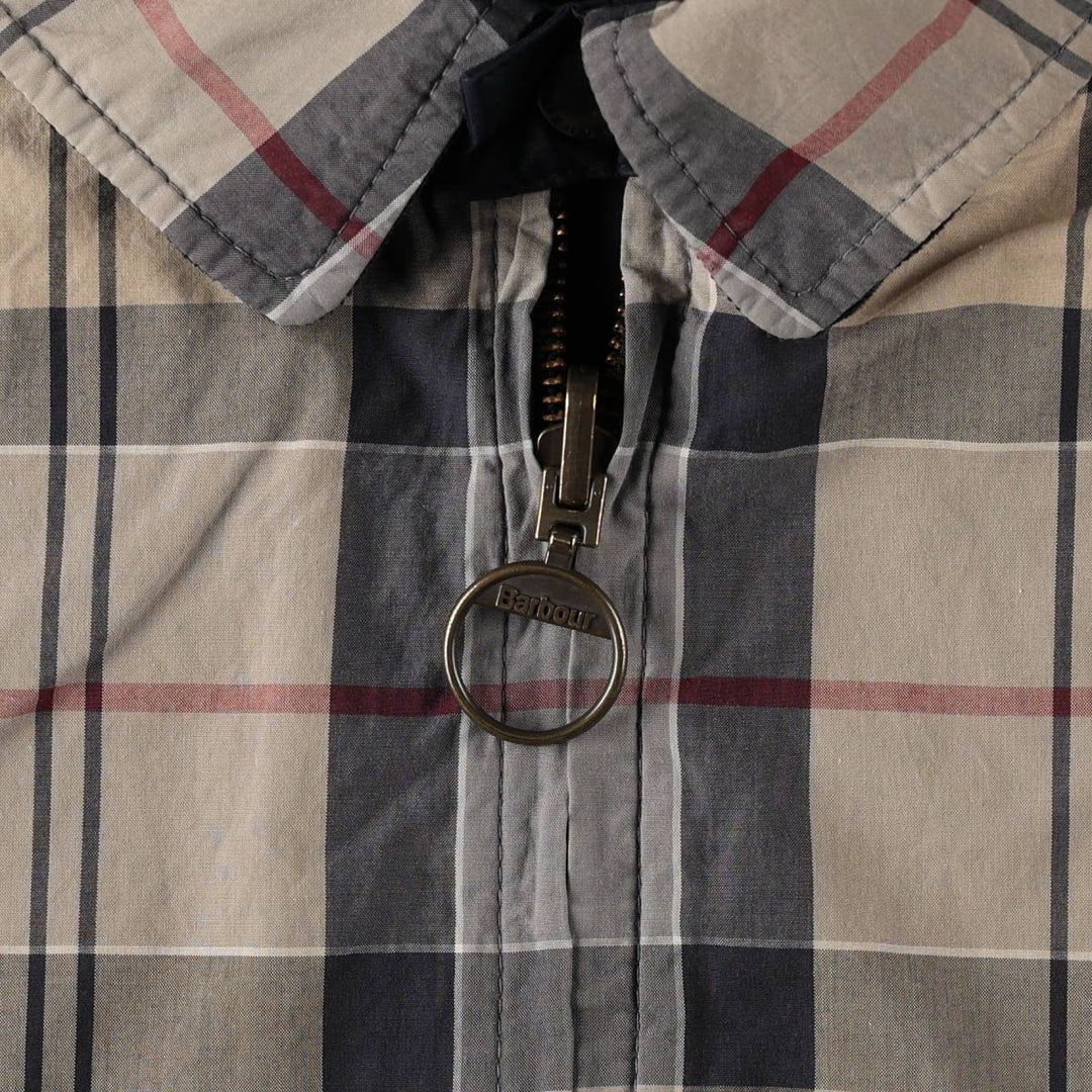 Barbour Reversible Harrington Tartan Check 3-Warrant Swing Top Sport Jacket, Men's XXL (approx.) polyester navy blue type Vintage Second Hand
