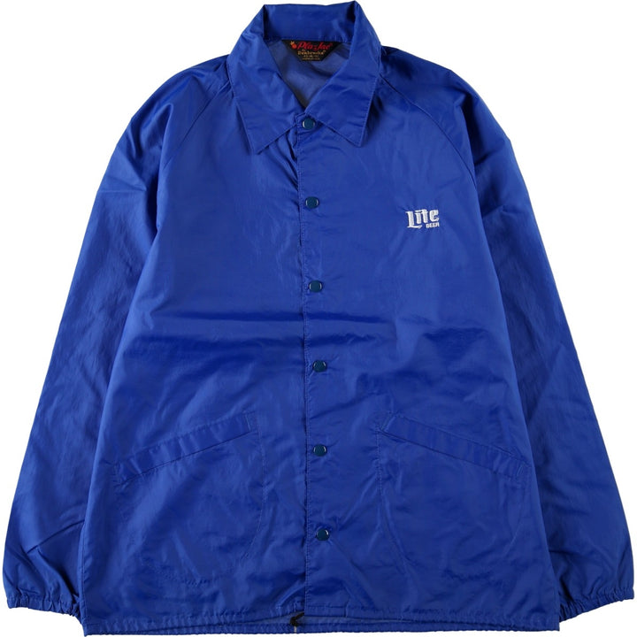 Dunbrooke Pla-Jac Miller Light Beer Advertising Coach Jacket, Made in USA, Men's XL equivalent, Vintage. Nylon blue type Vintage Second Hand