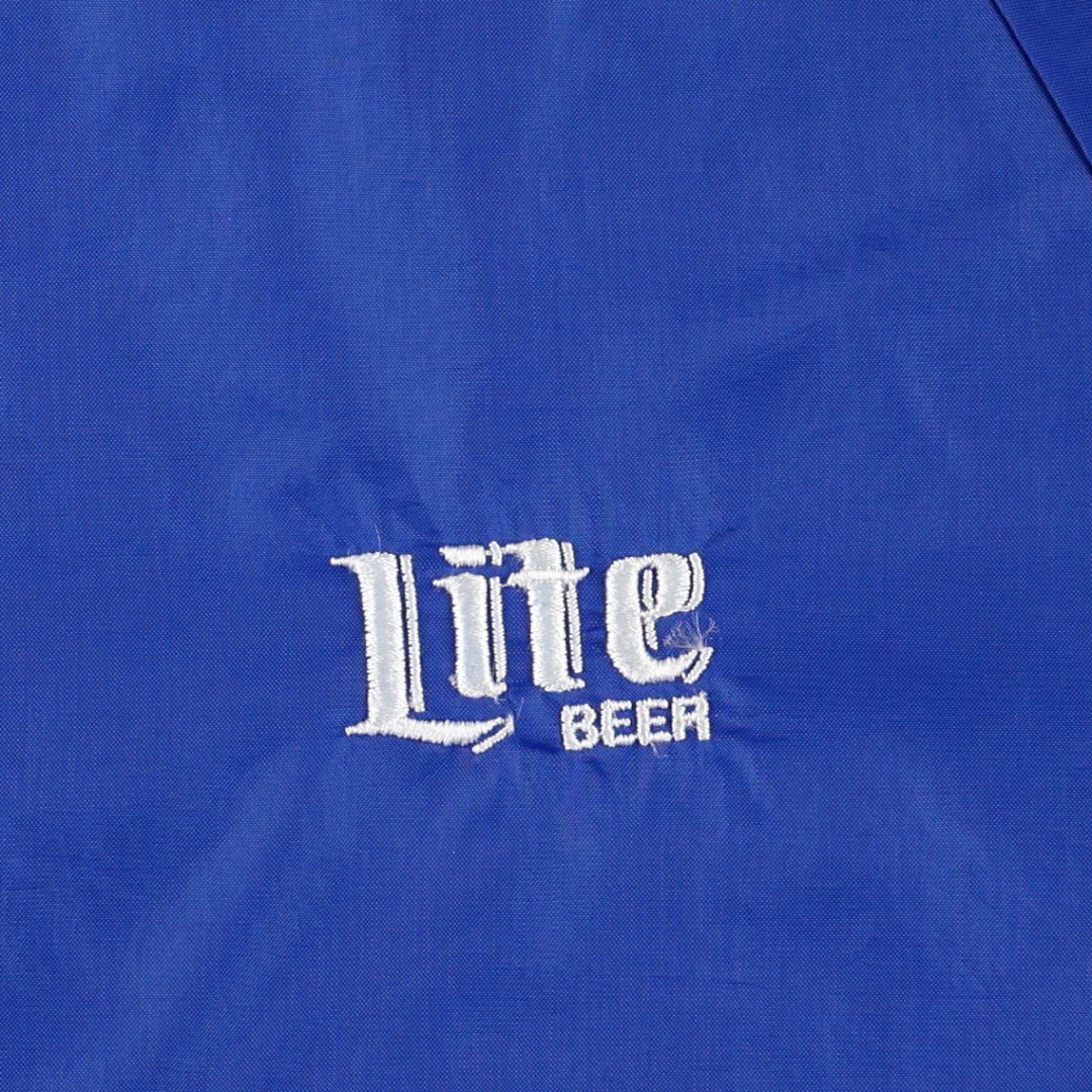 Dunbrooke Pla-Jac Miller Light Beer Advertising Coach Jacket, Made in USA, Men's XL equivalent, Vintage. Nylon blue type Vintage Second Hand