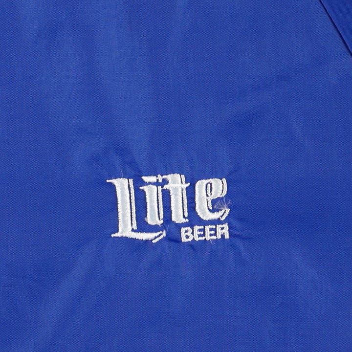 Dunbrooke Pla-Jac Miller Light Beer Advertising Coach Jacket, Made in USA, Men's XL equivalent, Vintage. Nylon blue type Vintage Second Hand