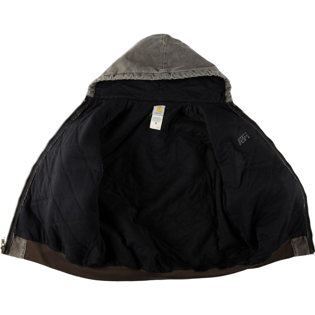 2000'S Carhartt Active Jacket FFA Insulated Duck Full-Zip Hoodie Men's XXL equivalent cotton dark chocolate Vintage Second Hand