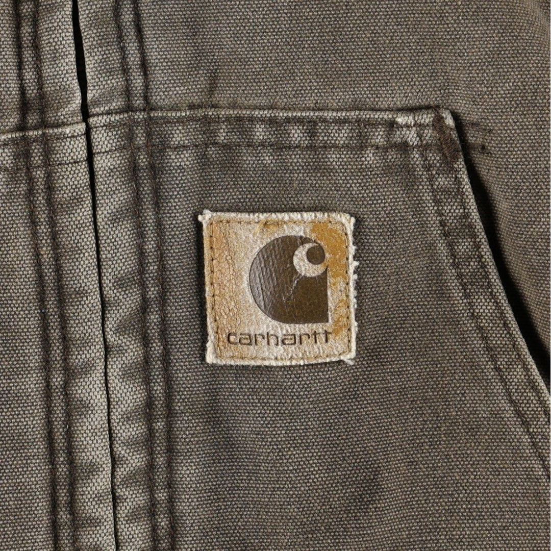 2000'S Carhartt Active Jacket FFA Insulated Duck Full-Zip Hoodie Men's XXL equivalent cotton dark chocolate Vintage Second Hand