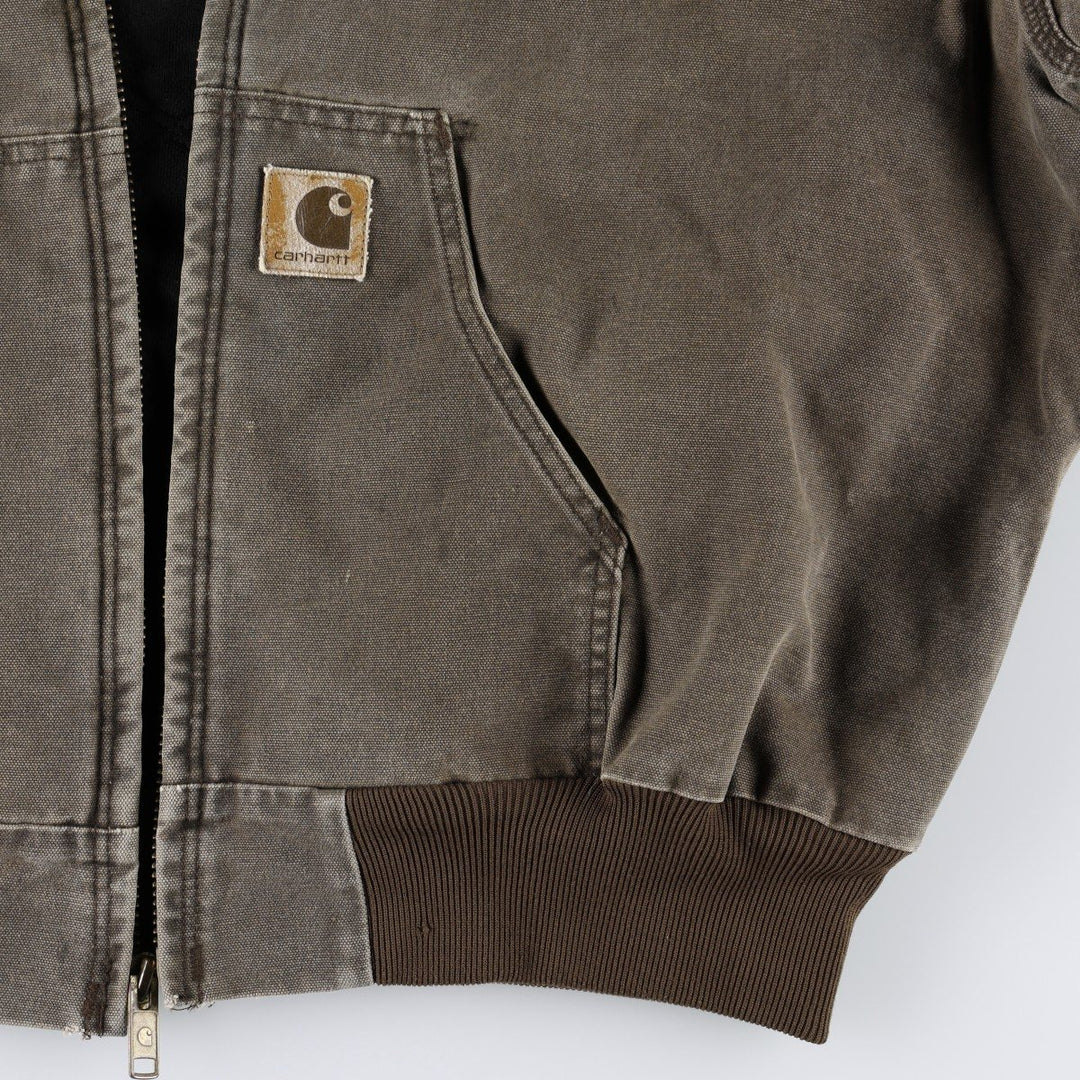 2000'S Carhartt Active Jacket FFA Insulated Duck Full-Zip Hoodie Men's XXL equivalent cotton dark chocolate Vintage Second Hand