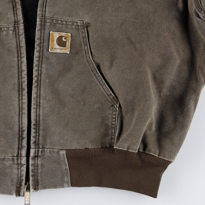 2000'S Carhartt Active Jacket FFA Insulated Duck Full-Zip Hoodie Men's XXL equivalent cotton dark chocolate Vintage Second Hand