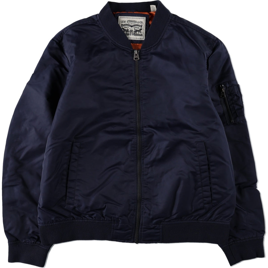 Levi's MA-1 type military jacket, men's size XL equivalent. Nylon navy blue type Vintage Second Hand