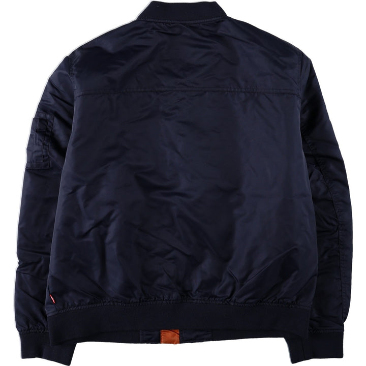 Levi's MA-1 type military jacket, men's size XL equivalent. Nylon navy blue type Vintage Second Hand