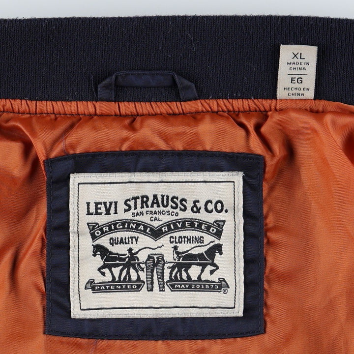 Levi's MA-1 type military jacket, men's size XL equivalent. Nylon navy blue type Vintage Second Hand