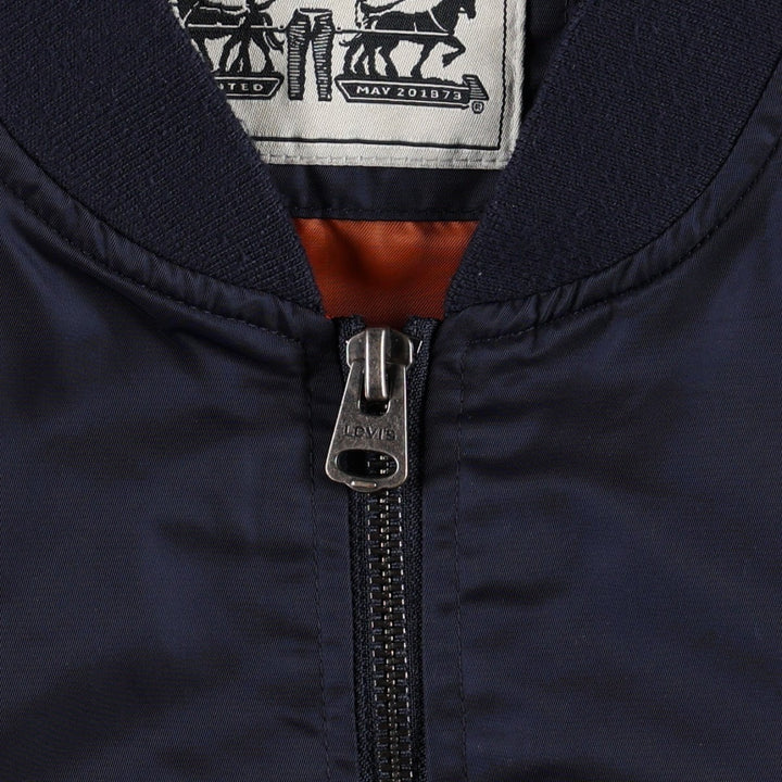 Levi's MA-1 type military jacket, men's size XL equivalent. Nylon navy blue type Vintage Second Hand