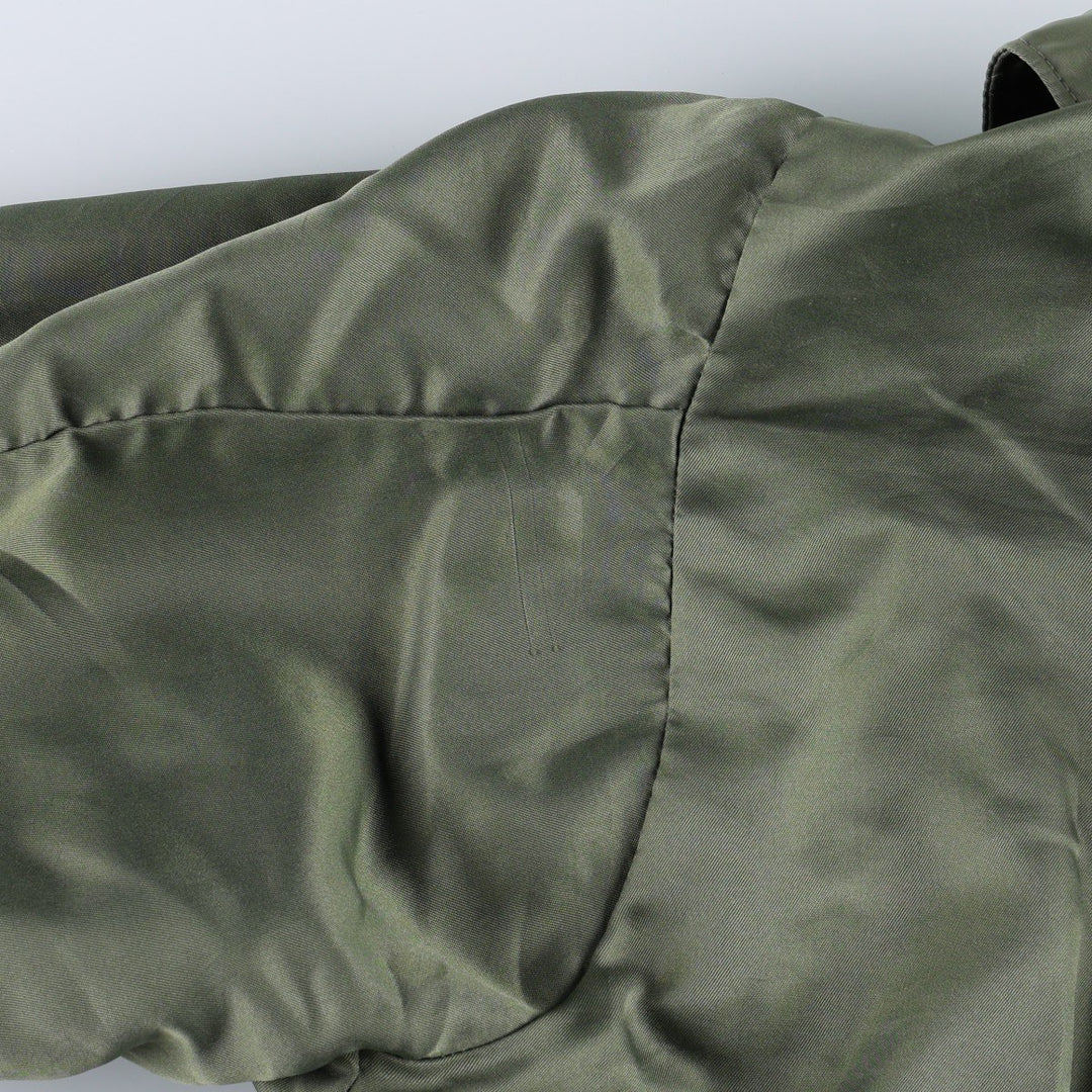 80s-90'S Civilian Flight Suits Military Flight Jacket, Made in USA, Women's Size L (Equivalent), Vintage Nylon Khaki type Vintage Second Hand