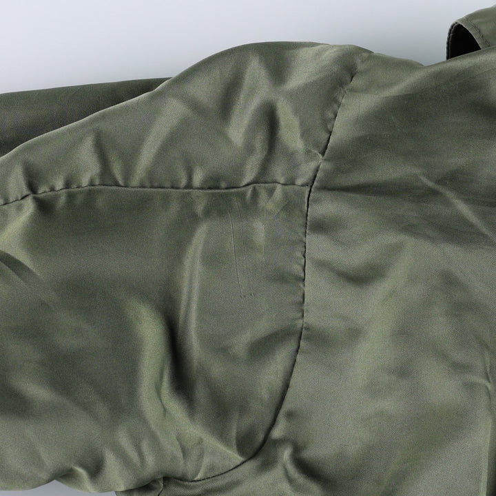 80s-90'S Civilian Flight Suits Military Flight Jacket, Made in USA, Women's Size L (Equivalent), Vintage Nylon Khaki type Vintage Second Hand