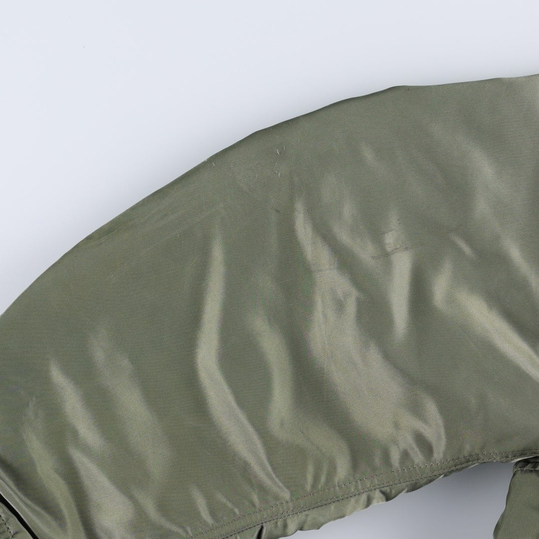 80s-90'S Civilian Flight Suits Military Flight Jacket, Made in USA, Women's Size L (Equivalent), Vintage Nylon Khaki type Vintage Second Hand
