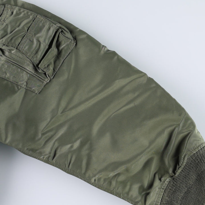 80s-90'S Civilian Flight Suits Military Flight Jacket, Made in USA, Women's Size L (Equivalent), Vintage Nylon Khaki type Vintage Second Hand