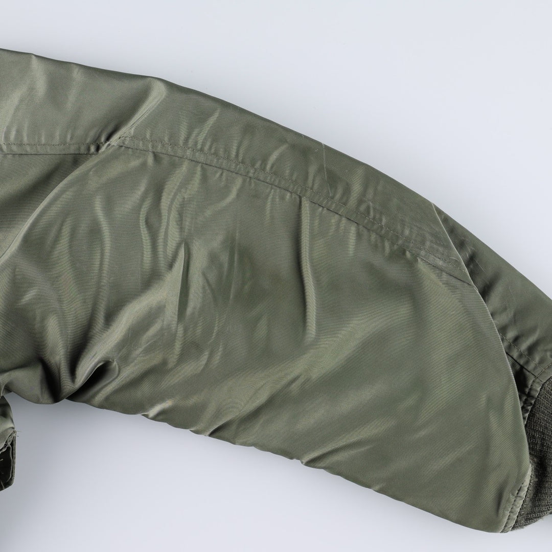 80s-90'S Civilian Flight Suits Military Flight Jacket, Made in USA, Women's Size L (Equivalent), Vintage Nylon Khaki type Vintage Second Hand