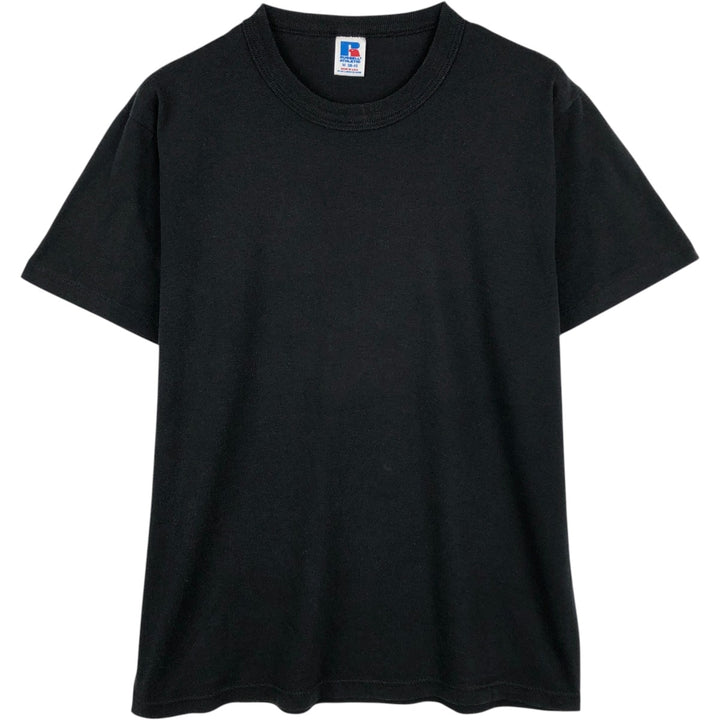 90'S Russell Plain T-Shirt, Made in USA, Men's Size M (Equivalent), Vintage polyester black type Vintage Second Hand