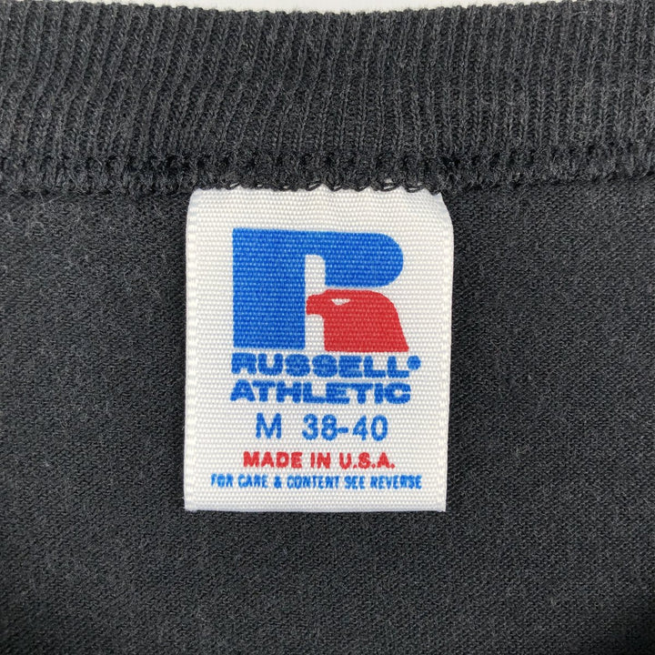 90'S Russell Plain T-Shirt, Made in USA, Men's Size M (Equivalent), Vintage polyester black type Vintage Second Hand
