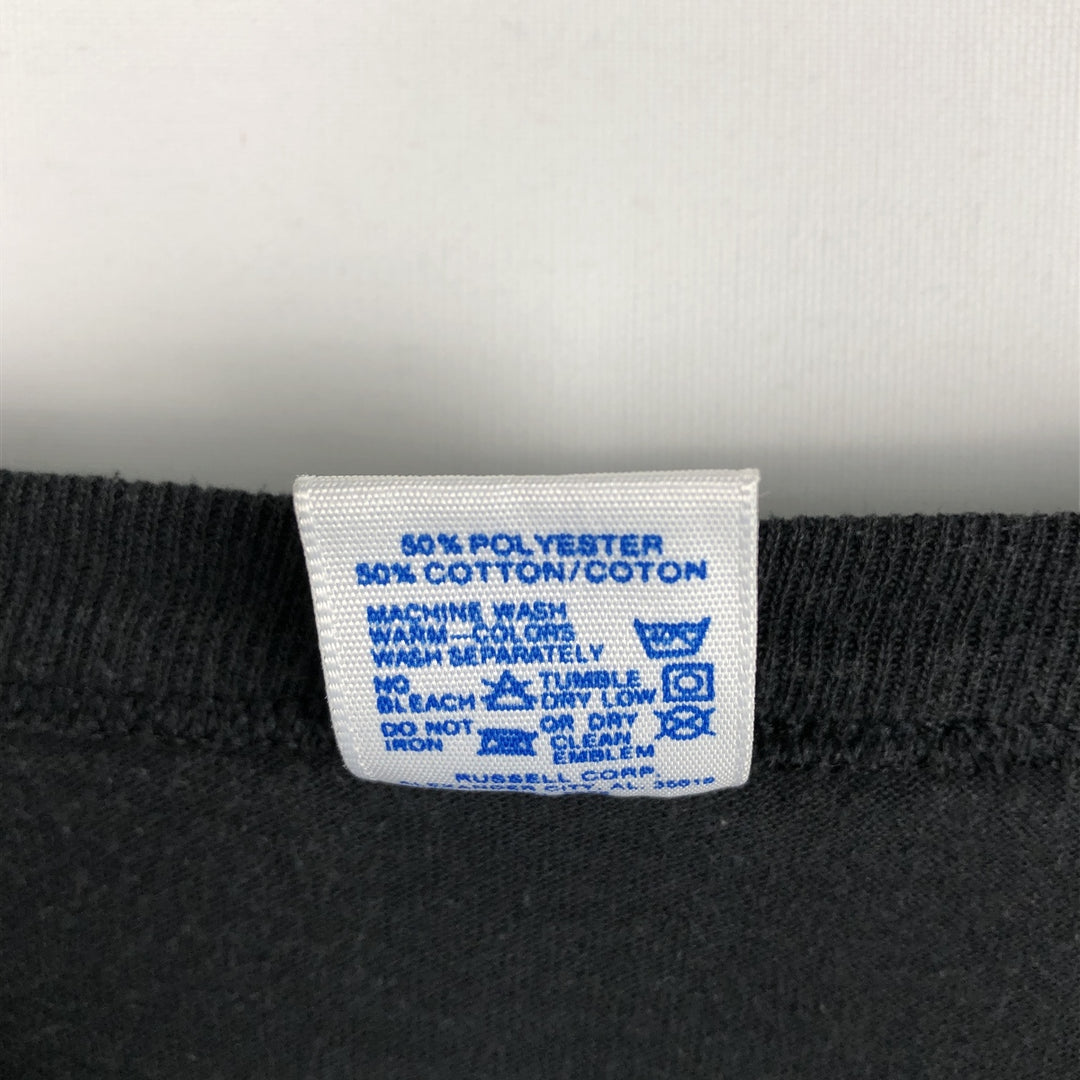 90'S Russell Plain T-Shirt, Made in USA, Men's Size M (Equivalent), Vintage polyester black type Vintage Second Hand