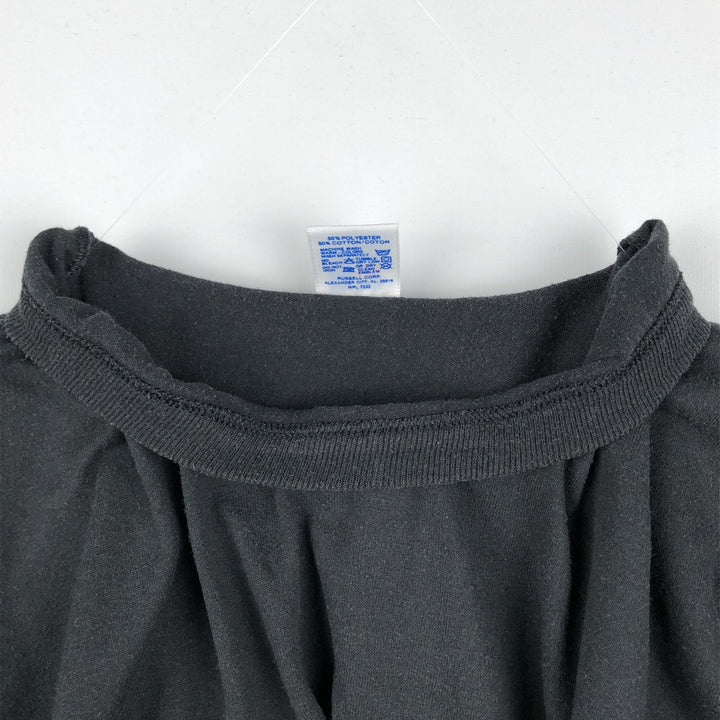 90'S Russell Plain T-Shirt, Made in USA, Men's Size M (Equivalent), Vintage polyester black type Vintage Second Hand