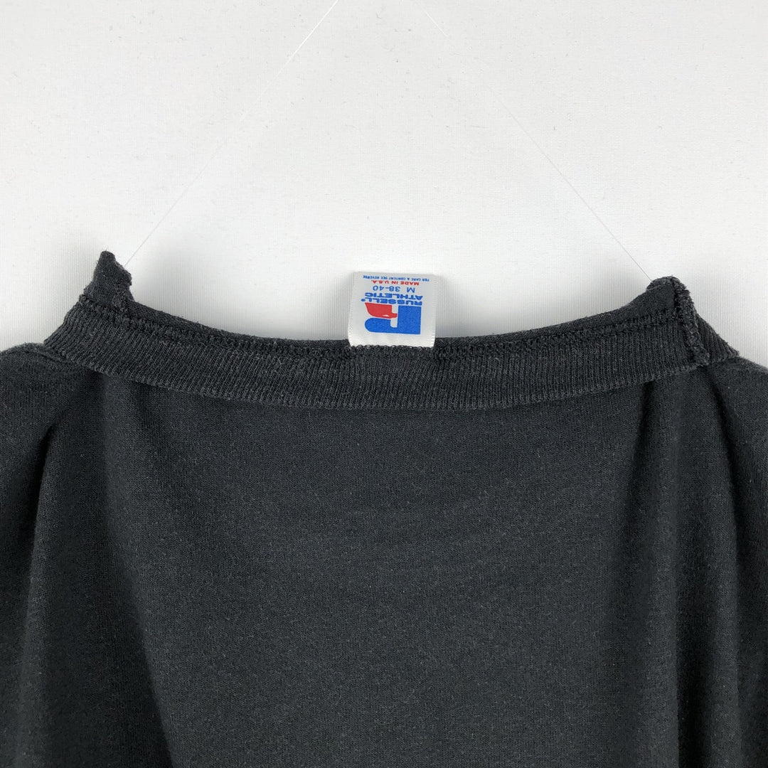90'S Russell Plain T-Shirt, Made in USA, Men's Size M (Equivalent), Vintage polyester black type Vintage Second Hand