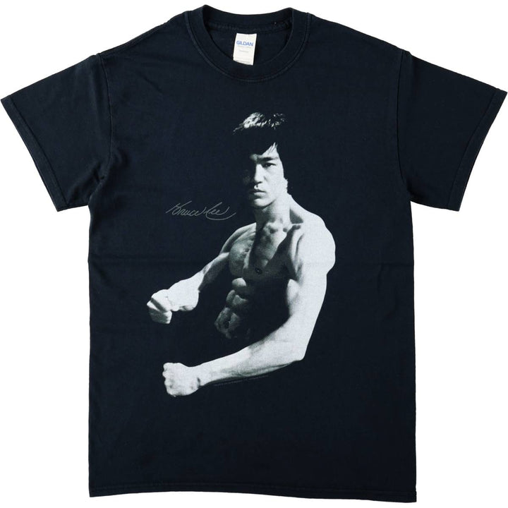 Gildan Bruce Lee Photo T-Shirt, Women's Size S (approx.) cotton black type Vintage Second Hand